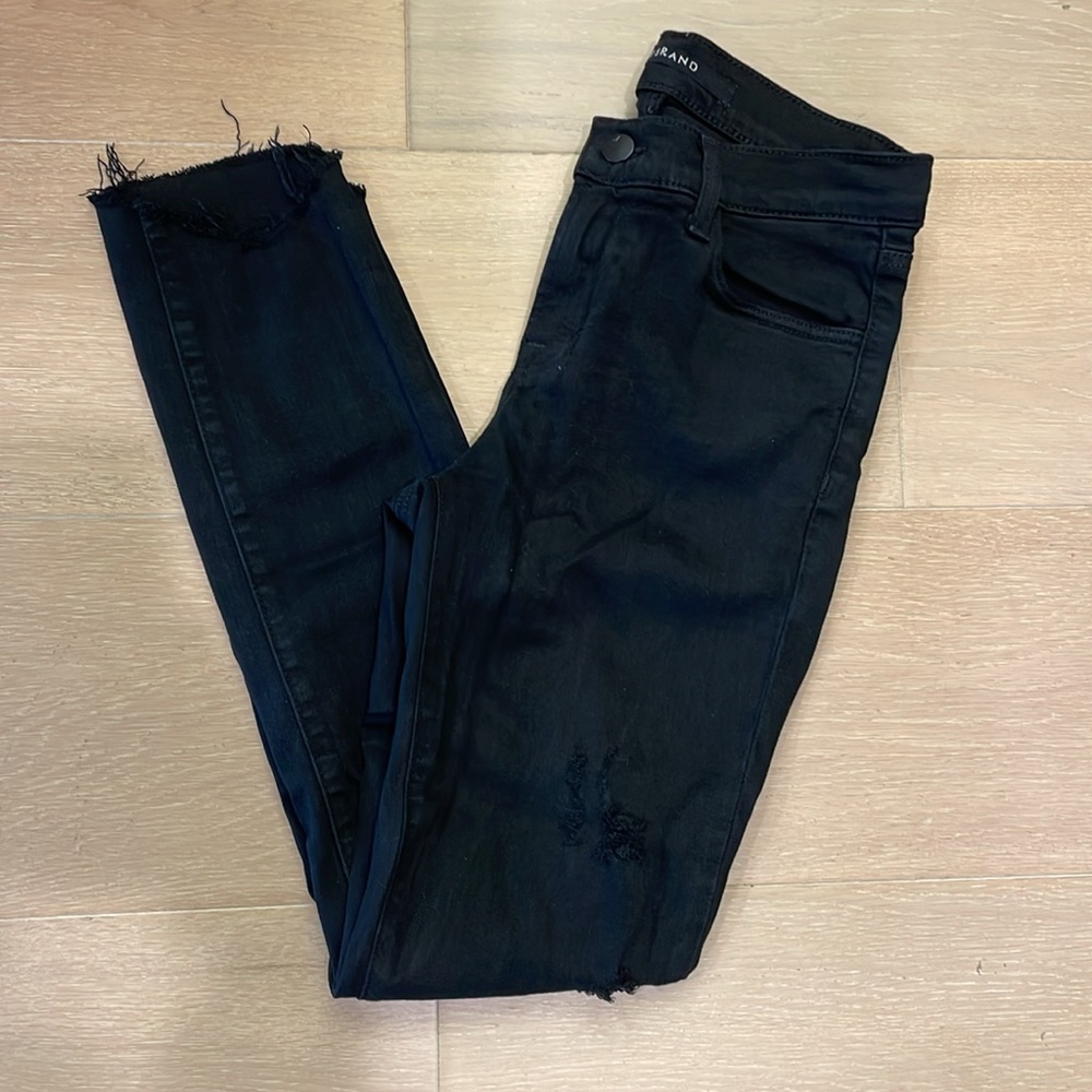 J Brand black ripped jeans